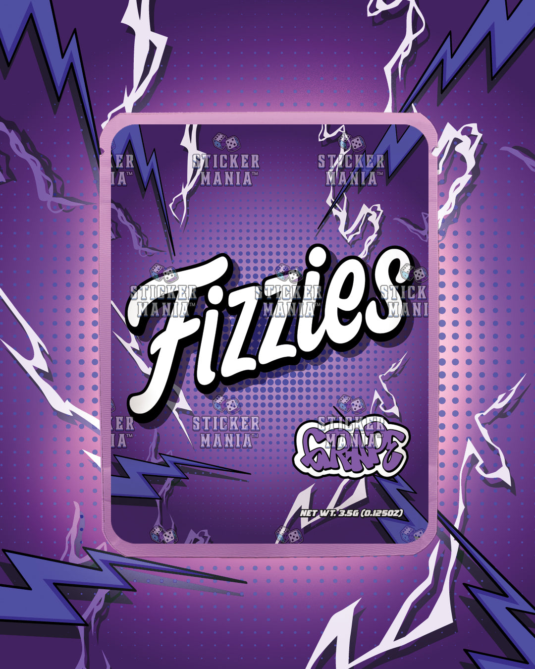 Fizzies Grape | Pre-Made Sticker Bag | 3.5g