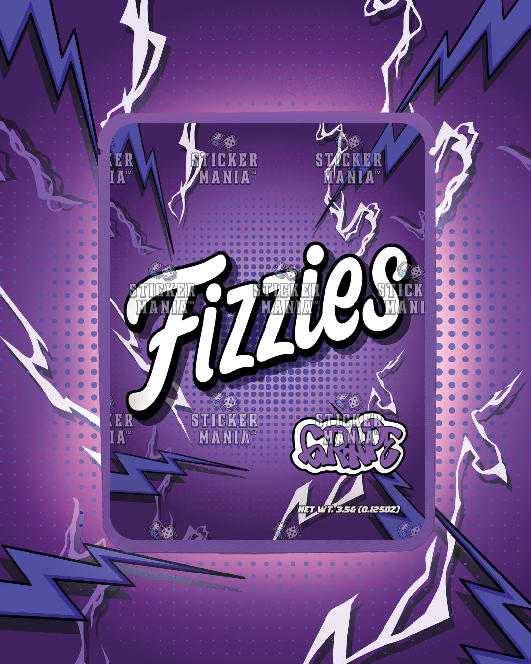 Fizzies Grape | Pre-Made Sticker Bag | 3.5g