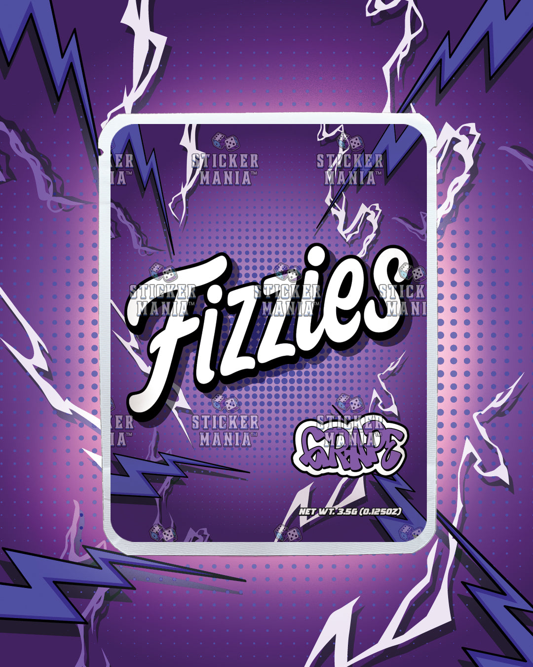 Fizzies Grape | Pre-Made Sticker Bag | 3.5g