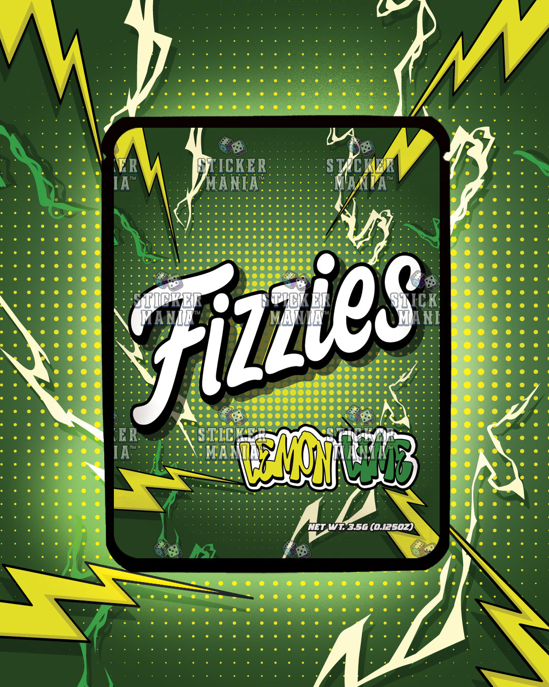 Fizzies Lemon Lime | Pre-Made Sticker Bag | 3.5g