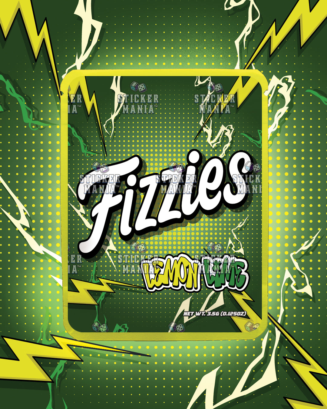 Fizzies Lemon Lime | Pre-Made Sticker Bag | 3.5g