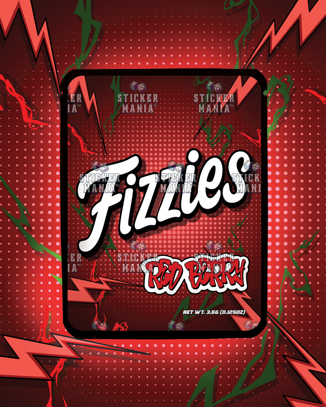 Fizzies Red Berry | Pre-Made Sticker Bag | 3.5g
