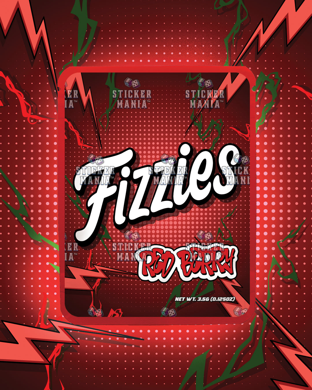 Fizzies Red Berry | Pre-Made Sticker Bag | 3.5g