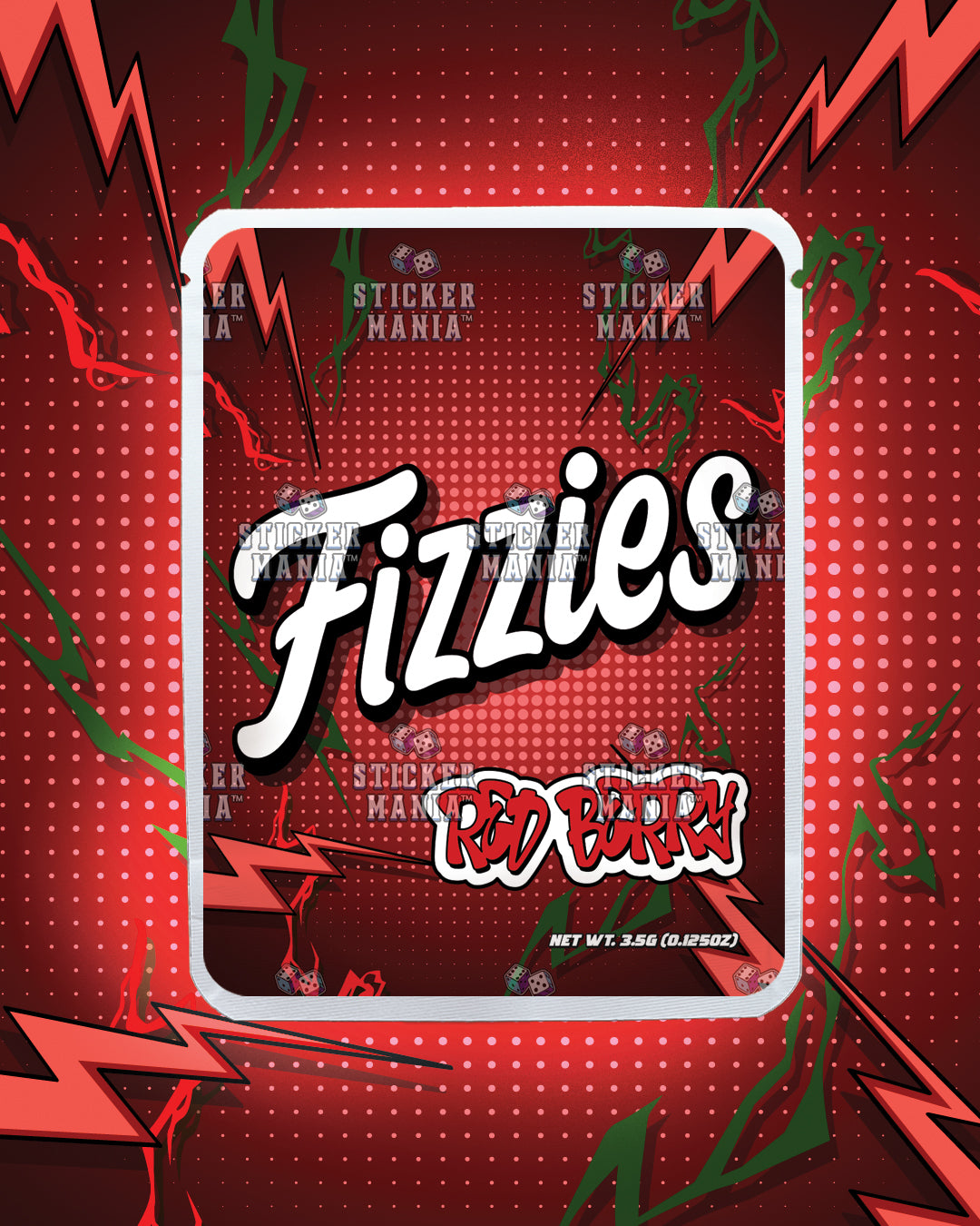 Fizzies Red Berry | Pre-Made Sticker Bag | 3.5g
