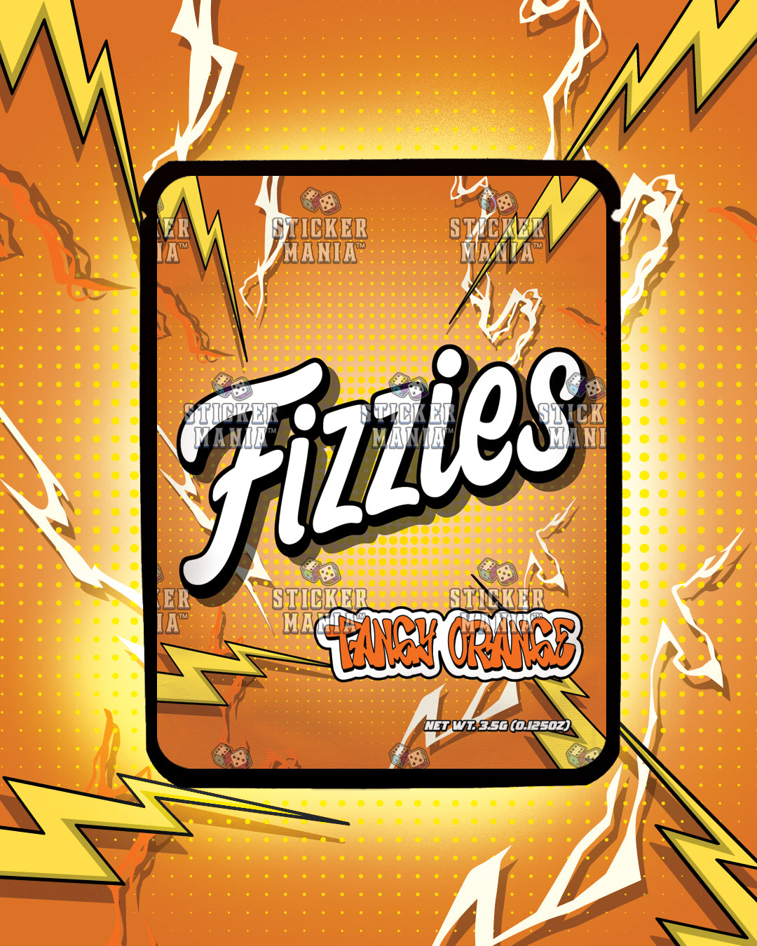 Fizzies Tangy Orange | Pre-Made Sticker Bag | 3.5g