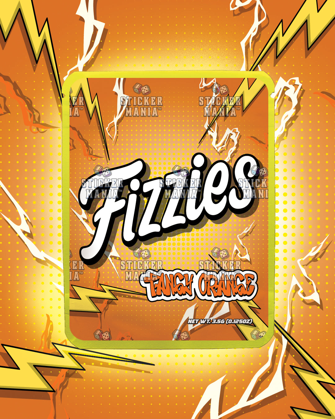 Fizzies Tangy Orange | Pre-Made Sticker Bag | 3.5g