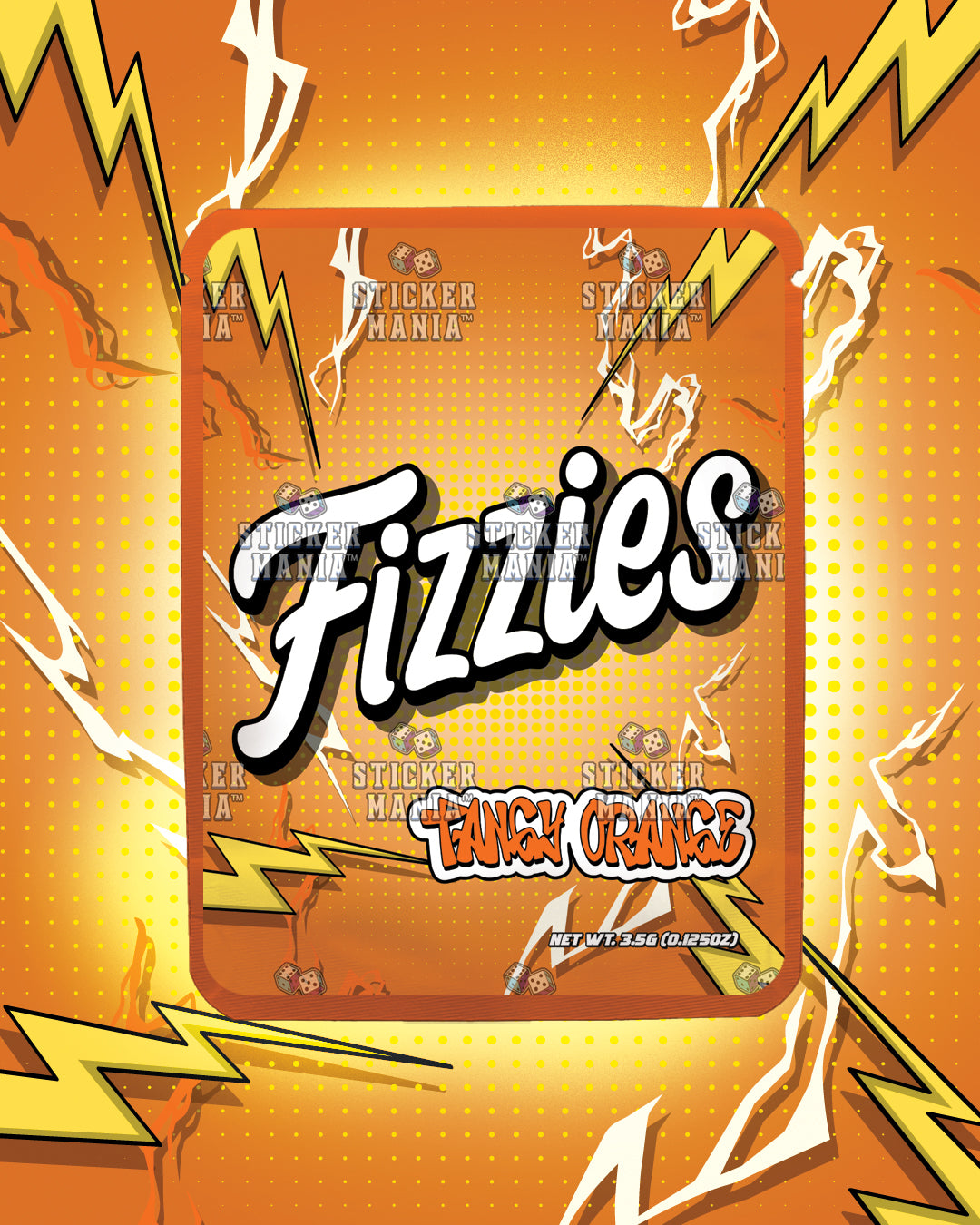 Fizzies Tangy Orange | Pre-Made Sticker Bag | 3.5g