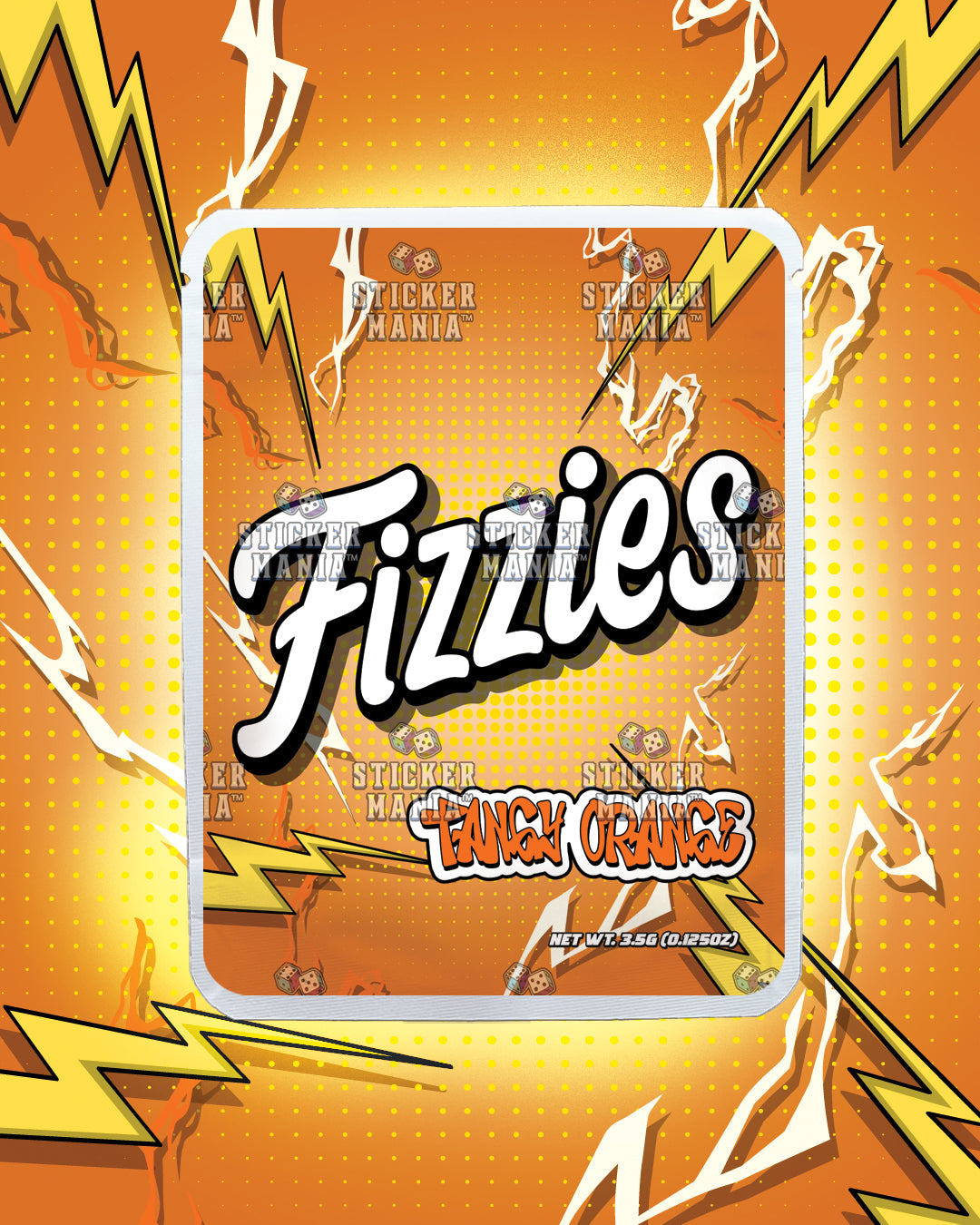Fizzies Tangy Orange | Pre-Made Sticker Bag | 3.5g