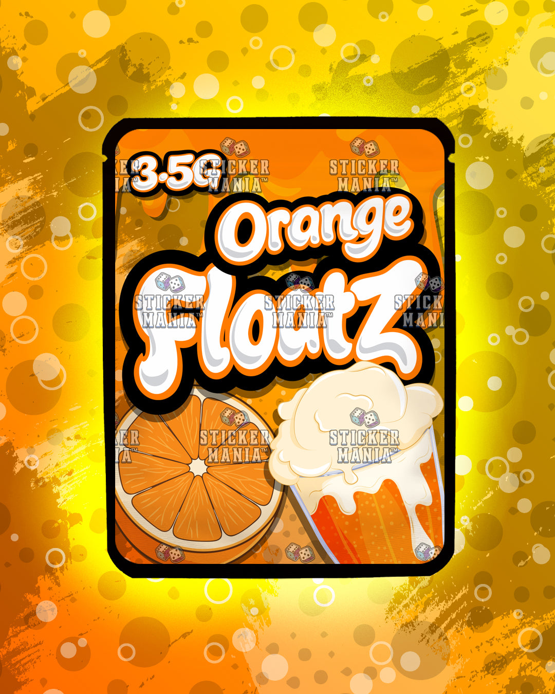 Floatz Orange | Pre-Made Sticker Bag | 3.5g