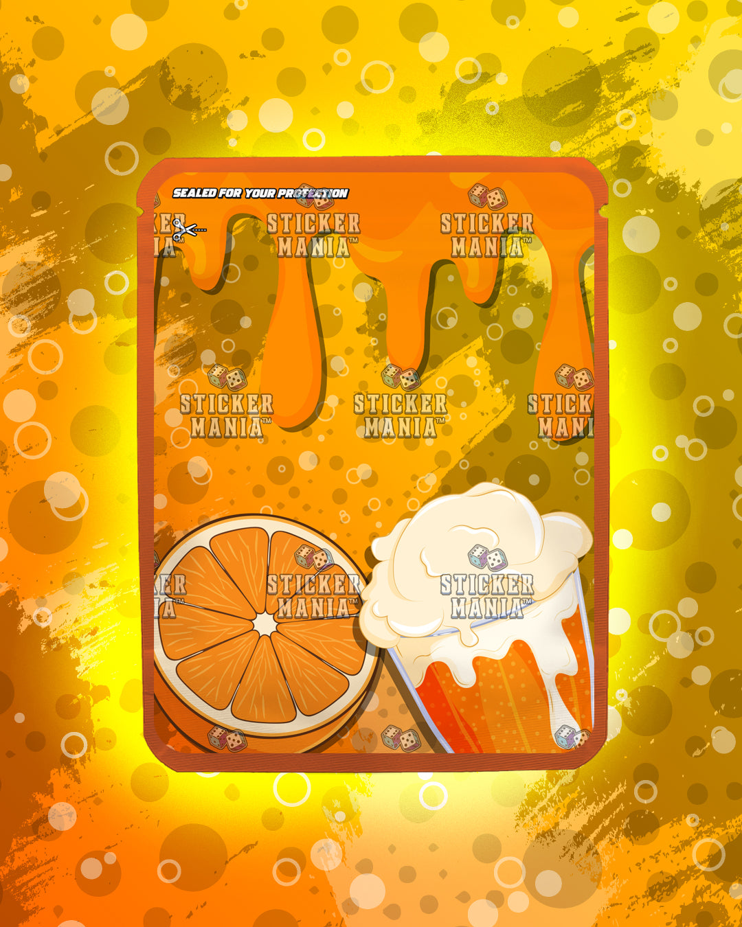 Floatz Orange | Pre-Made Sticker Bag | 3.5g
