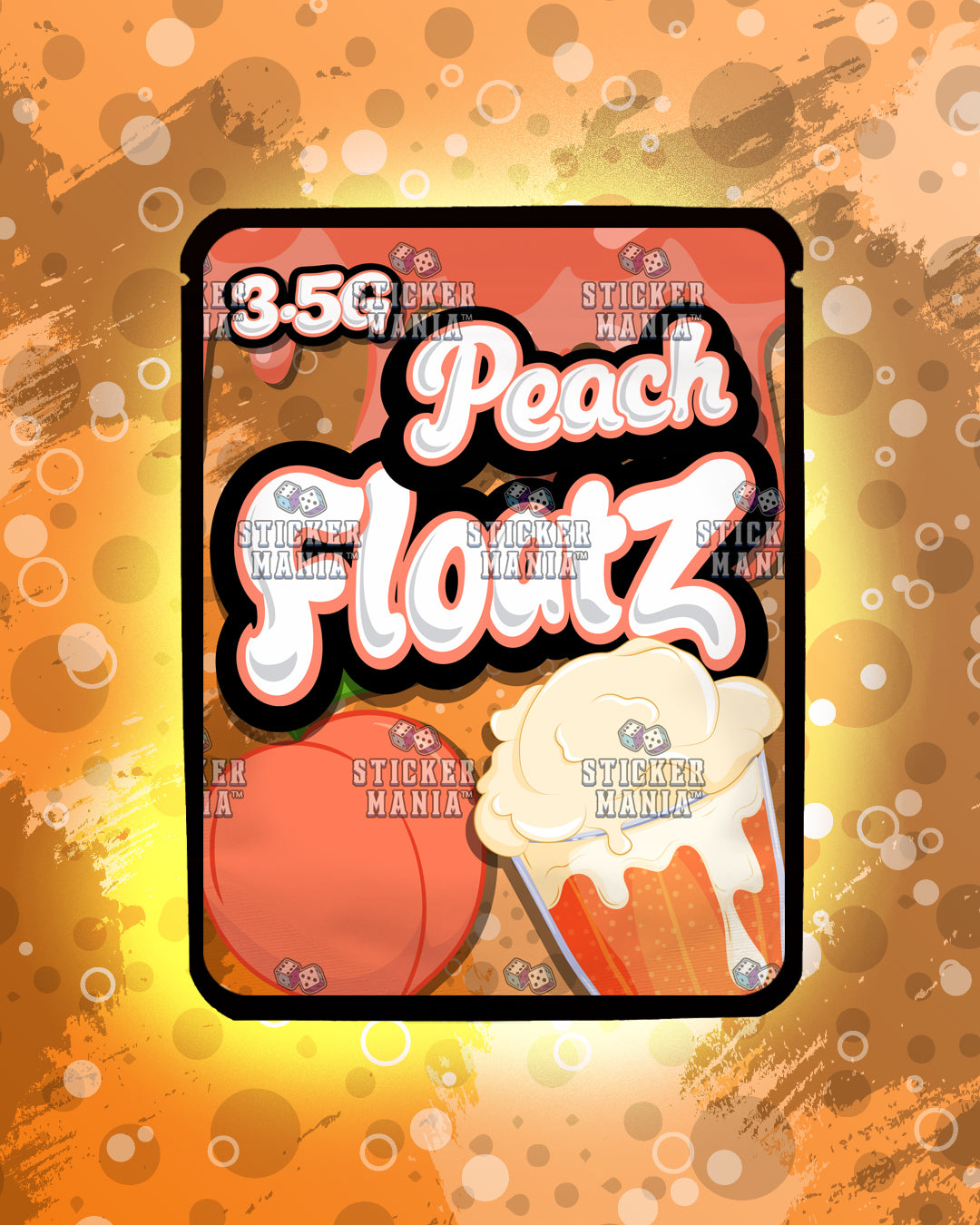 Floatz Peach | Pre-Made Sticker Bag | 3.5g