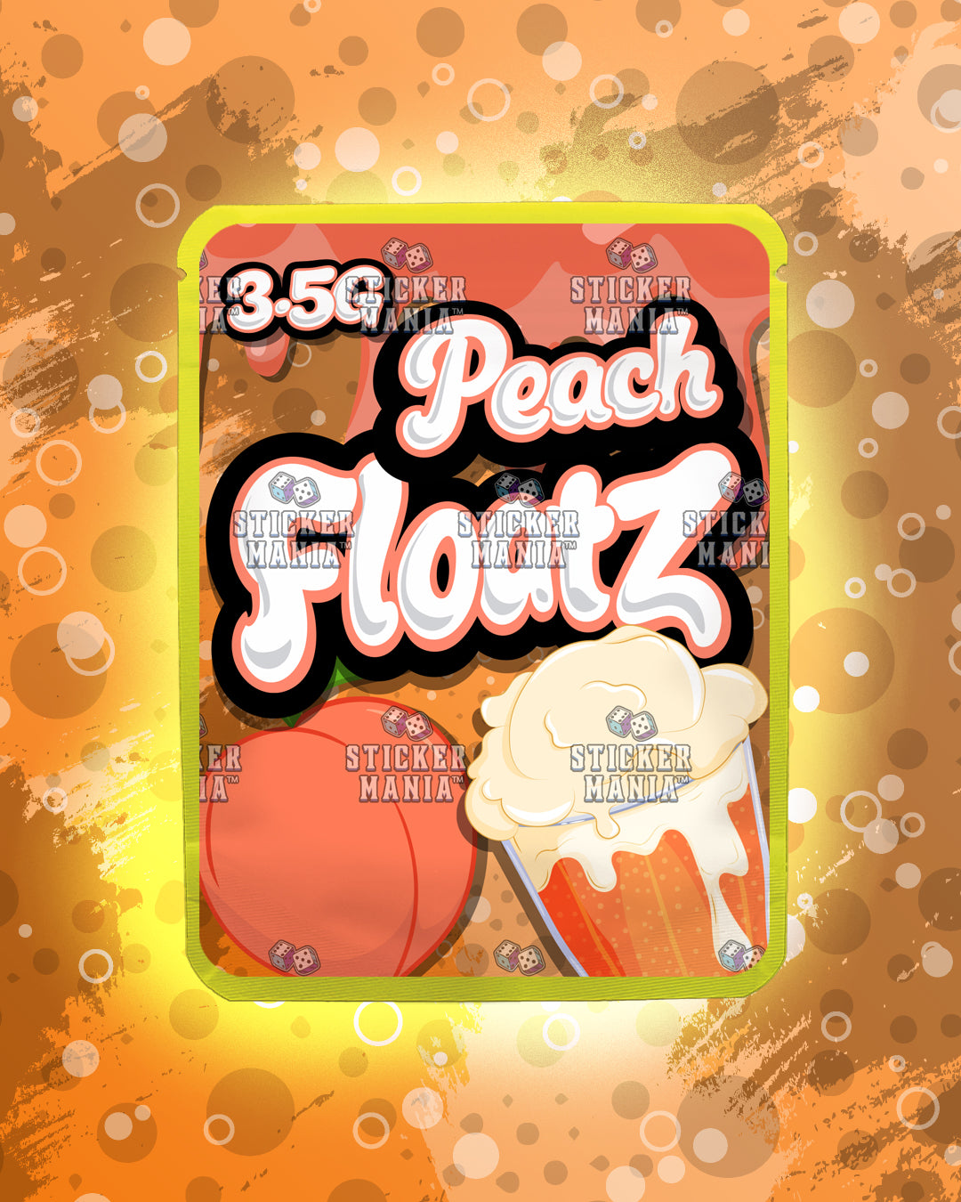 Floatz Peach | Pre-Made Sticker Bag | 3.5g