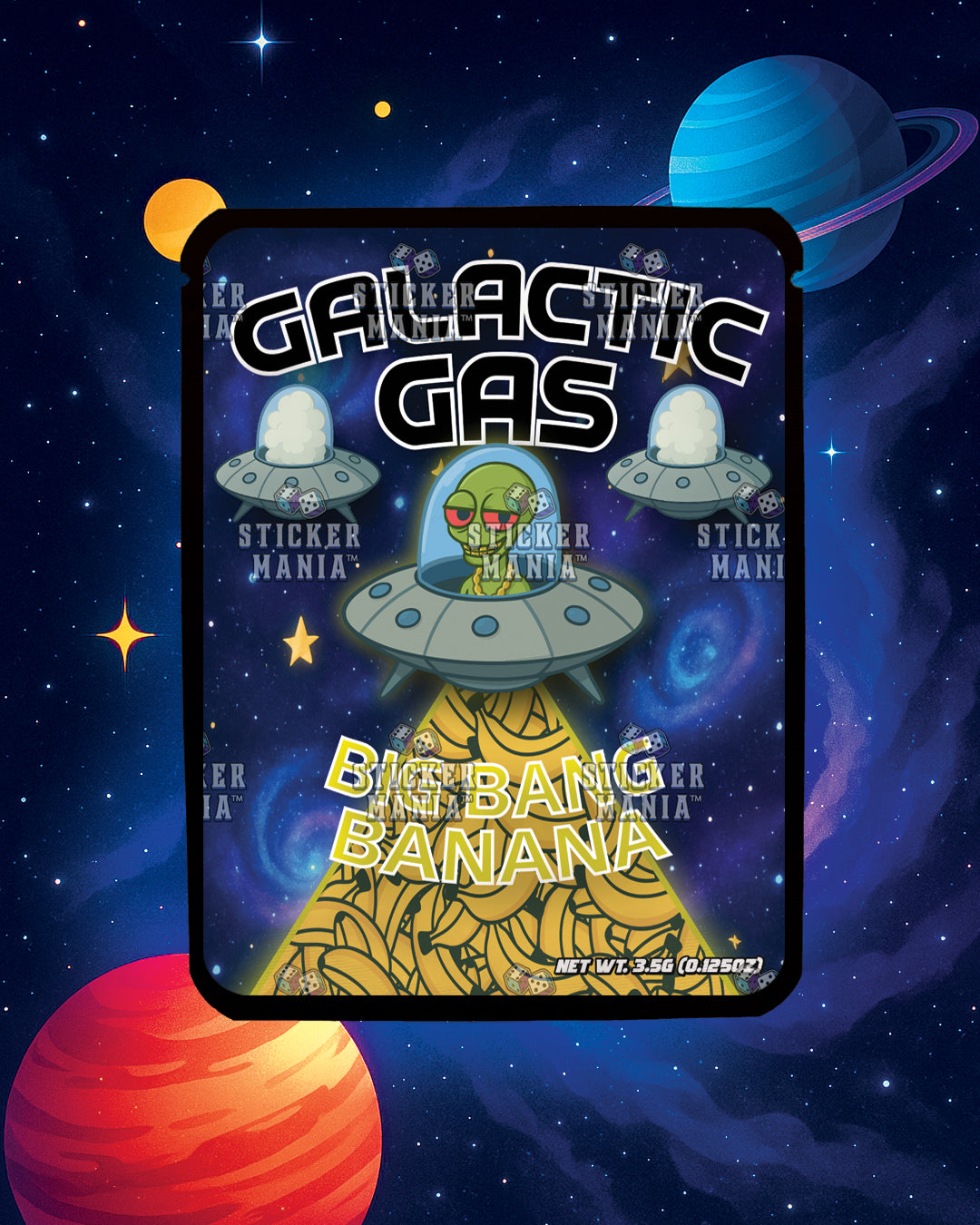 Galactic Gas Big Bang Banana | Pre-Made Sticker Bag | 3.5g