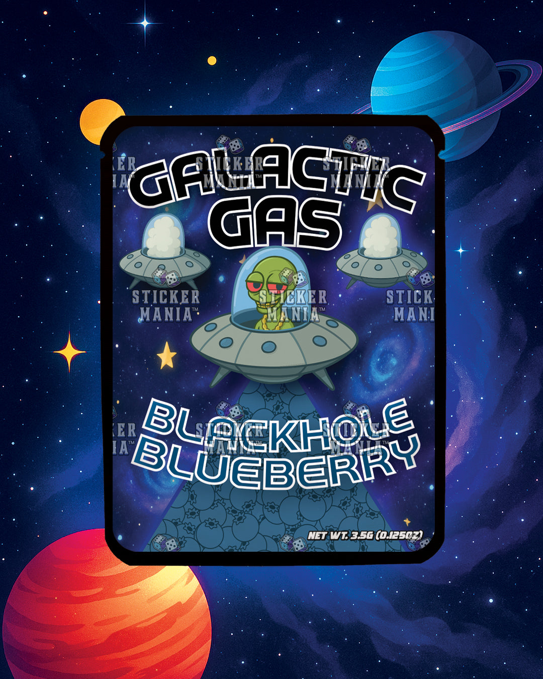 Galactic Gas Blackhole Blueberry | Pre-Made Sticker Bag | 3.5g