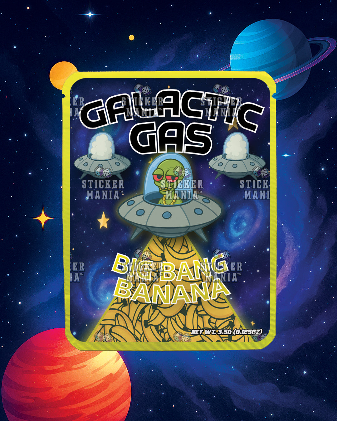 Galactic Gas Big Bang Banana | Pre-Made Sticker Bag | 3.5g
