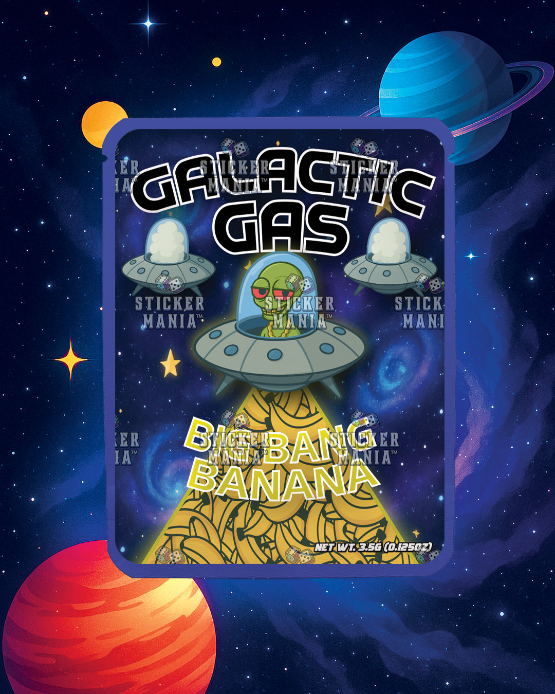 Galactic Gas Big Bang Banana | Pre-Made Sticker Bag | 3.5g