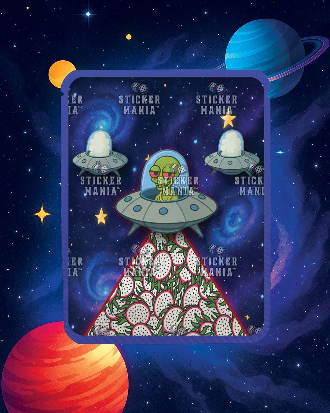 Galactic Gas Dark Star Dragonfruit | Pre-Made Sticker Bag | 3.5g