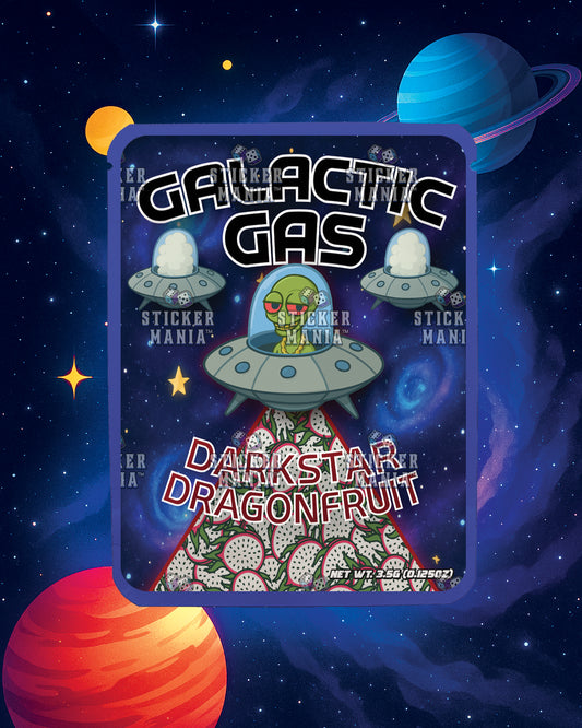 Galactic Gas Dark Star Dragonfruit | Pre-Made Sticker Bag | 3.5g