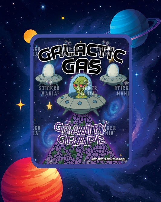 Galactic Gas Gravity Grape | Pre-Made Sticker Bag | 3.5g