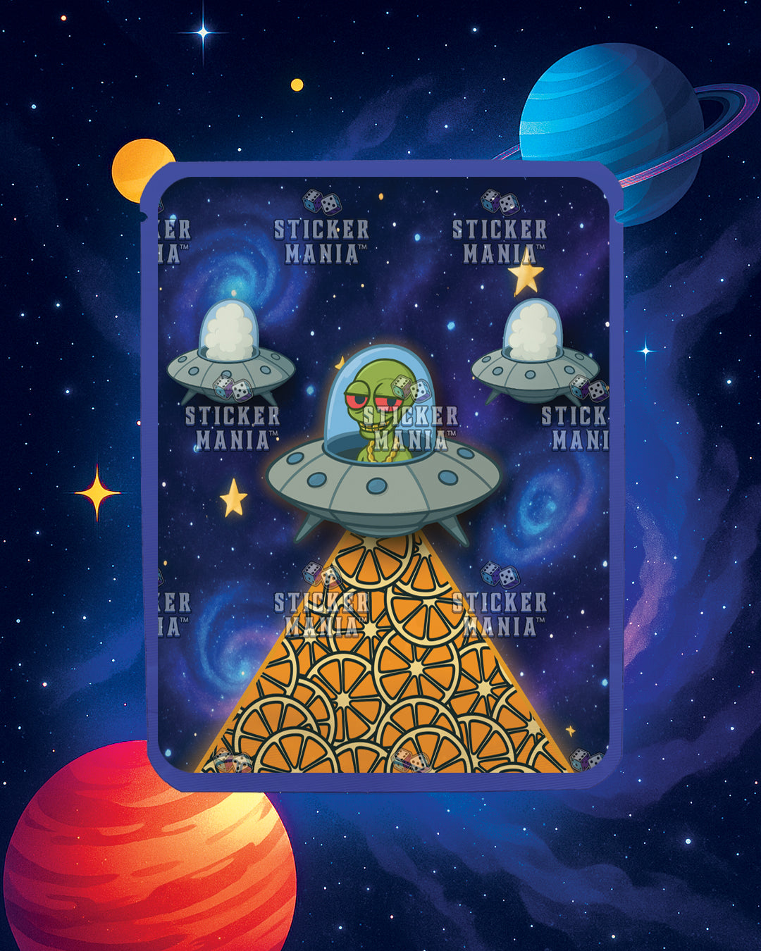 Galactic Gas Orbit Orange | Pre-Made Sticker Bag | 3.5g