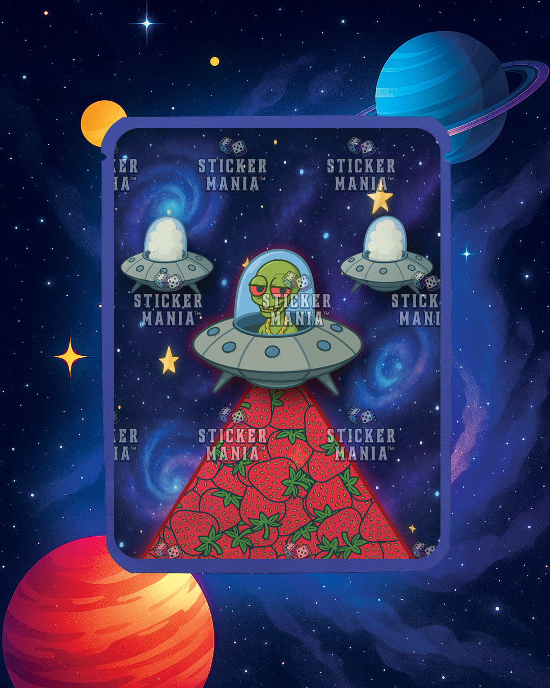 Galactic Gas Solar Strawberry | Pre-Made Sticker Bag | 3.5g