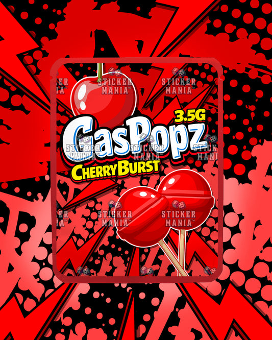 Gas Popz Cherry Burst | Pre-Made Sticker Bag | 3.5g