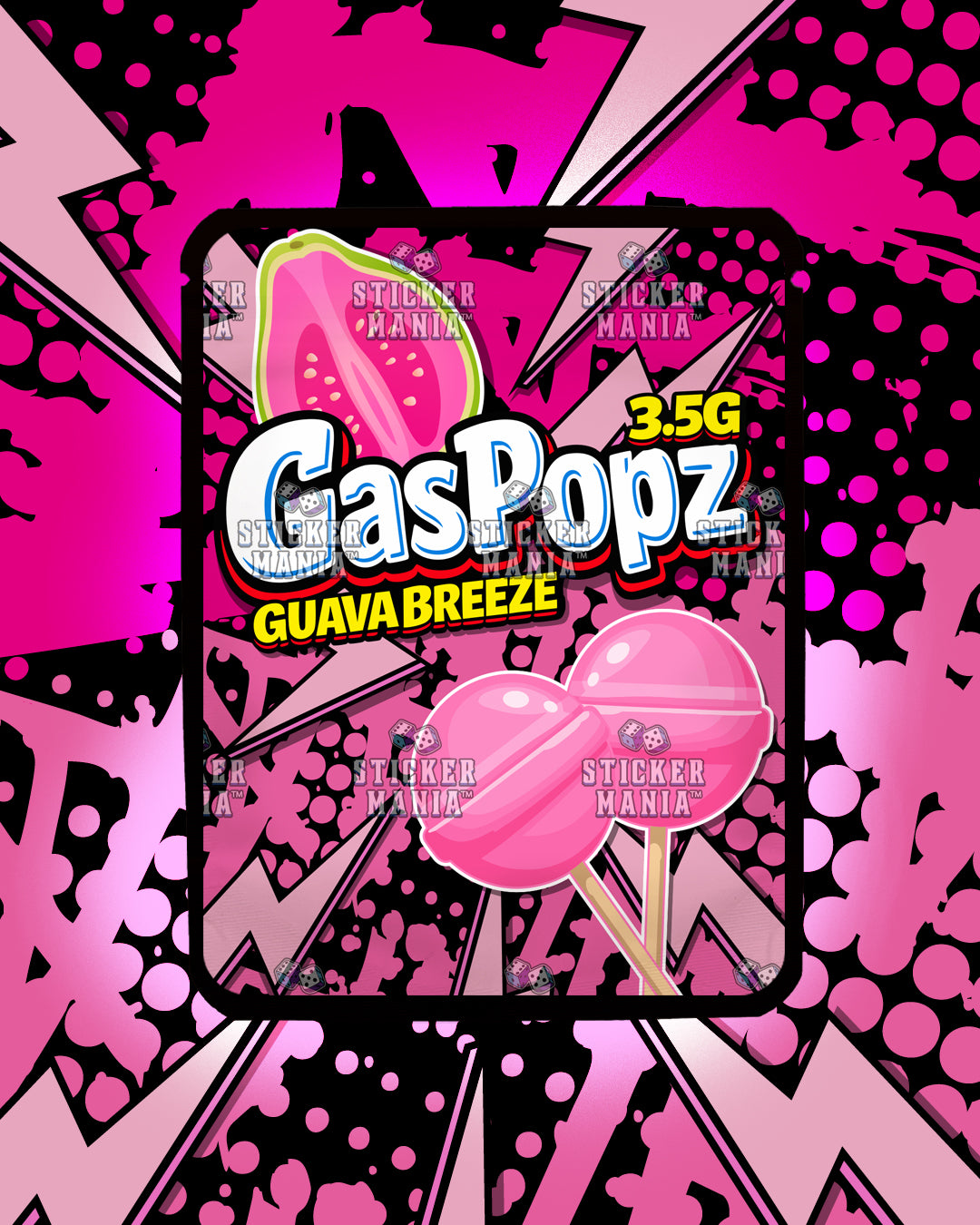 Gas Popz Guava Breeze | Pre-Made Sticker Bag | 3.5g