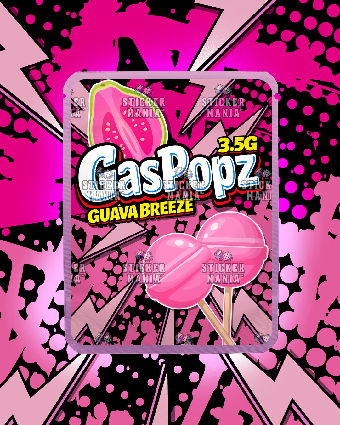 Gas Popz Guava Breeze | Pre-Made Sticker Bag | 3.5g