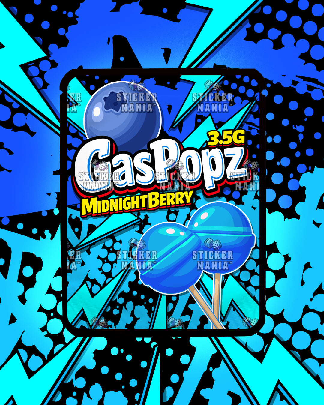 Gas Popz Midnight Berry | Pre-Made Sticker Bag | 3.5g