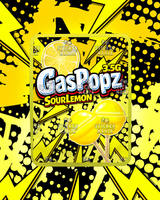 Gas Popz Sour Lemon | Pre-Made Sticker Bag | 3.5g
