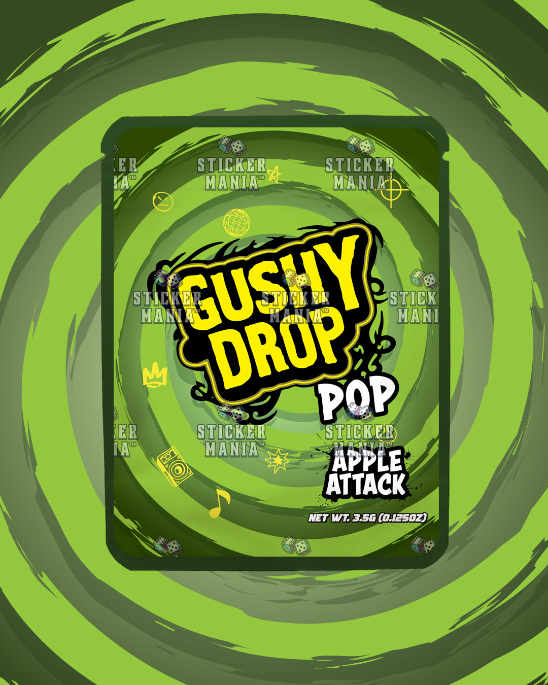 Gushy Drop Pop Apple Attack | Pre-Made Sticker Bag | 3.5g