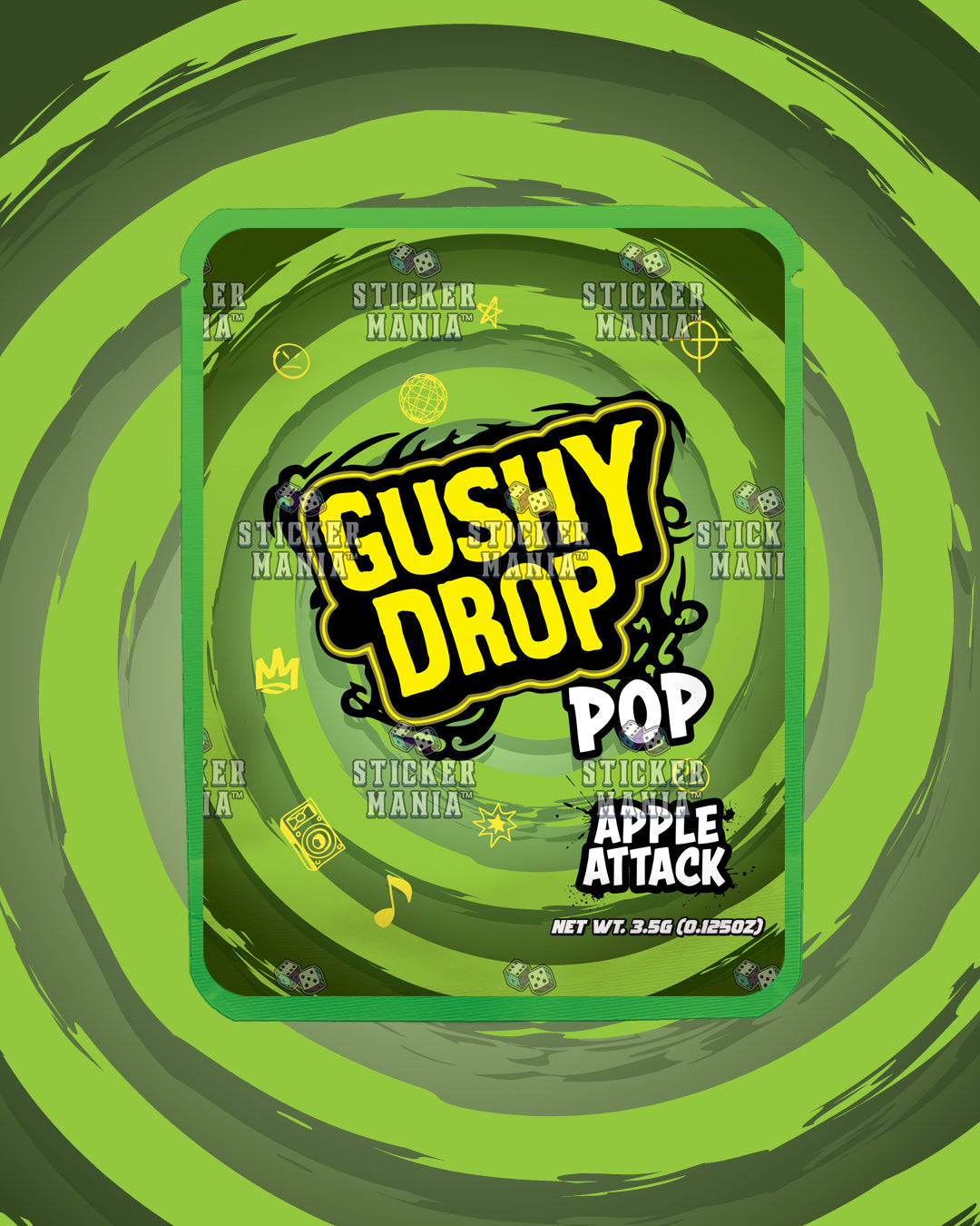 Gushy Drop Pop Apple Attack | Pre-Made Sticker Bag | 3.5g