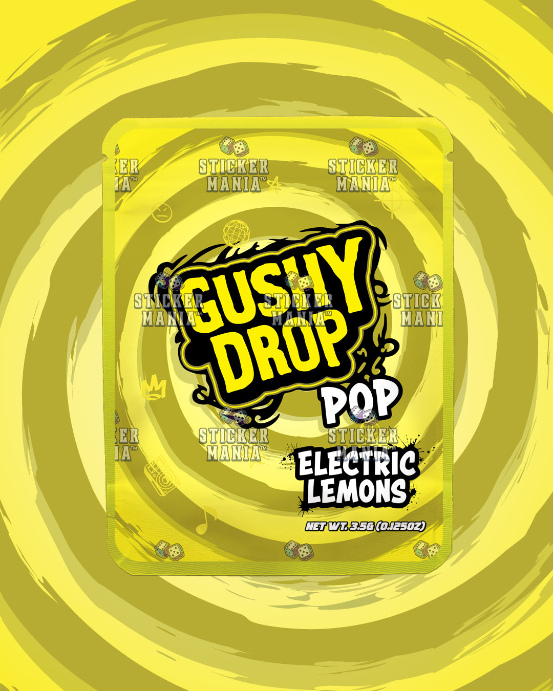 Gushy Drop Pop Electric Lemons | Pre-Made Sticker Bag | 3.5g