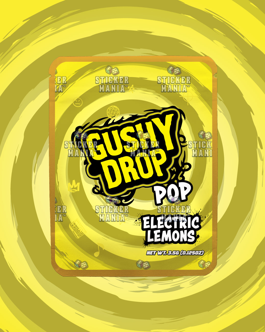 Gushy Drop Pop Electric Lemons | Pre-Made Sticker Bag | 3.5g