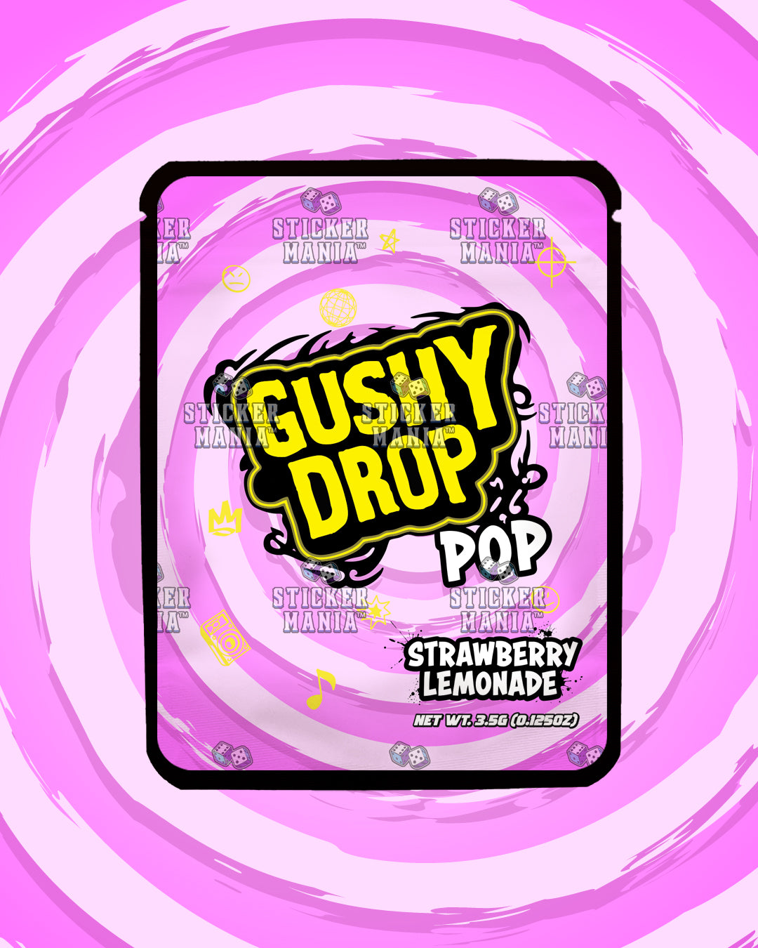 Gushy Drop Pop Strawberry Lemonade | Pre-Made Sticker Bag | 3.5g