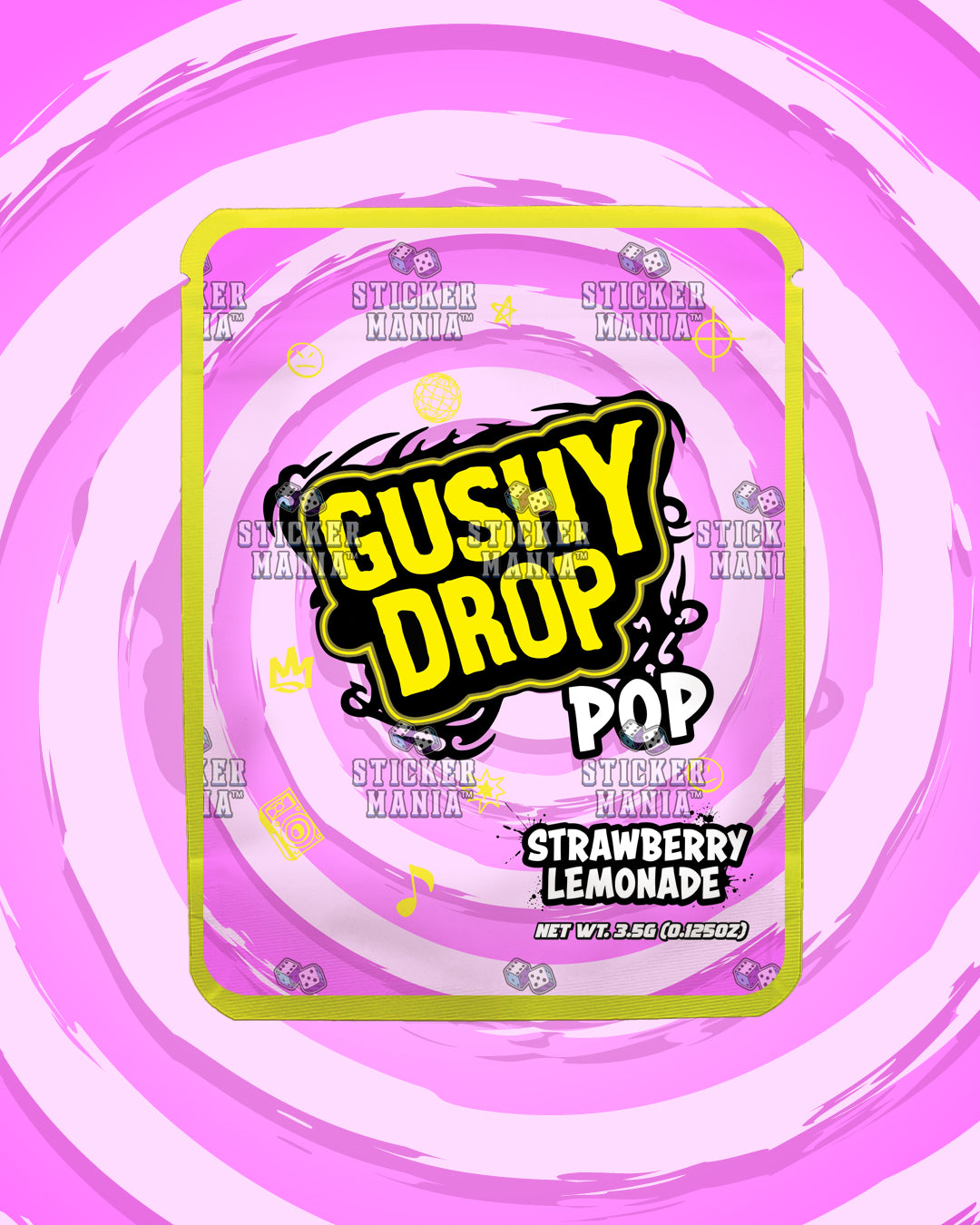 Gushy Drop Pop Strawberry Lemonade | Pre-Made Sticker Bag | 3.5g