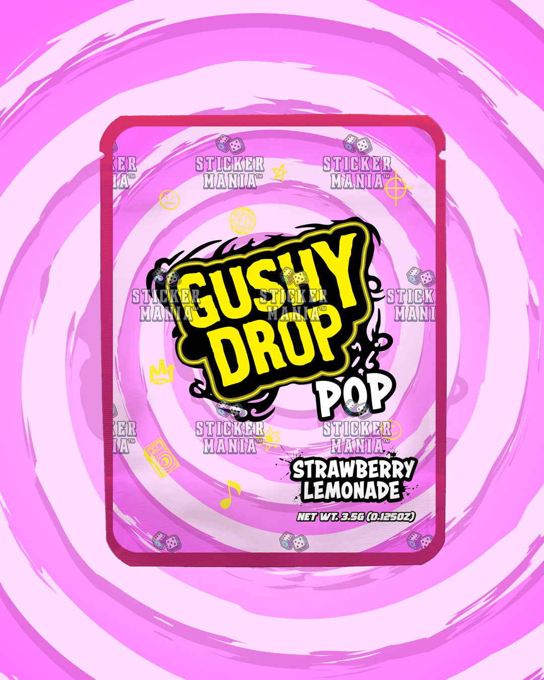 Gushy Drop Pop Strawberry Lemonade | Pre-Made Sticker Bag | 3.5g