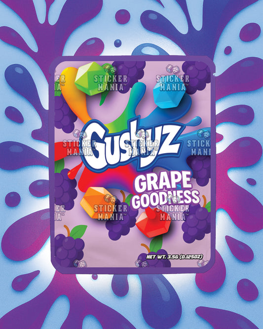 Gushyz Grape Goodness | Pre-Made Sticker Bag | 3.5g