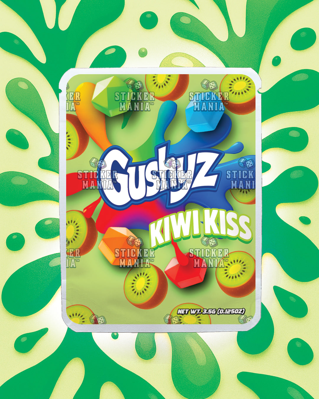 Gushyz Kiwi Kiss | Pre-Made Sticker Bag | 3.5g