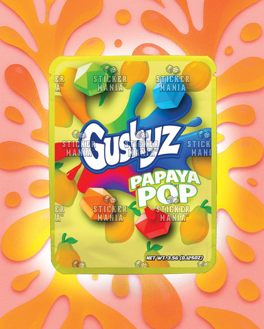 Gushyz Papaya Pop | Pre-Made Sticker Bag | 3.5g