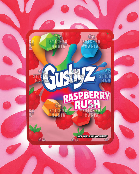 Gushyz Raspberry Rush | Pre-Made Sticker Bag | 3.5g