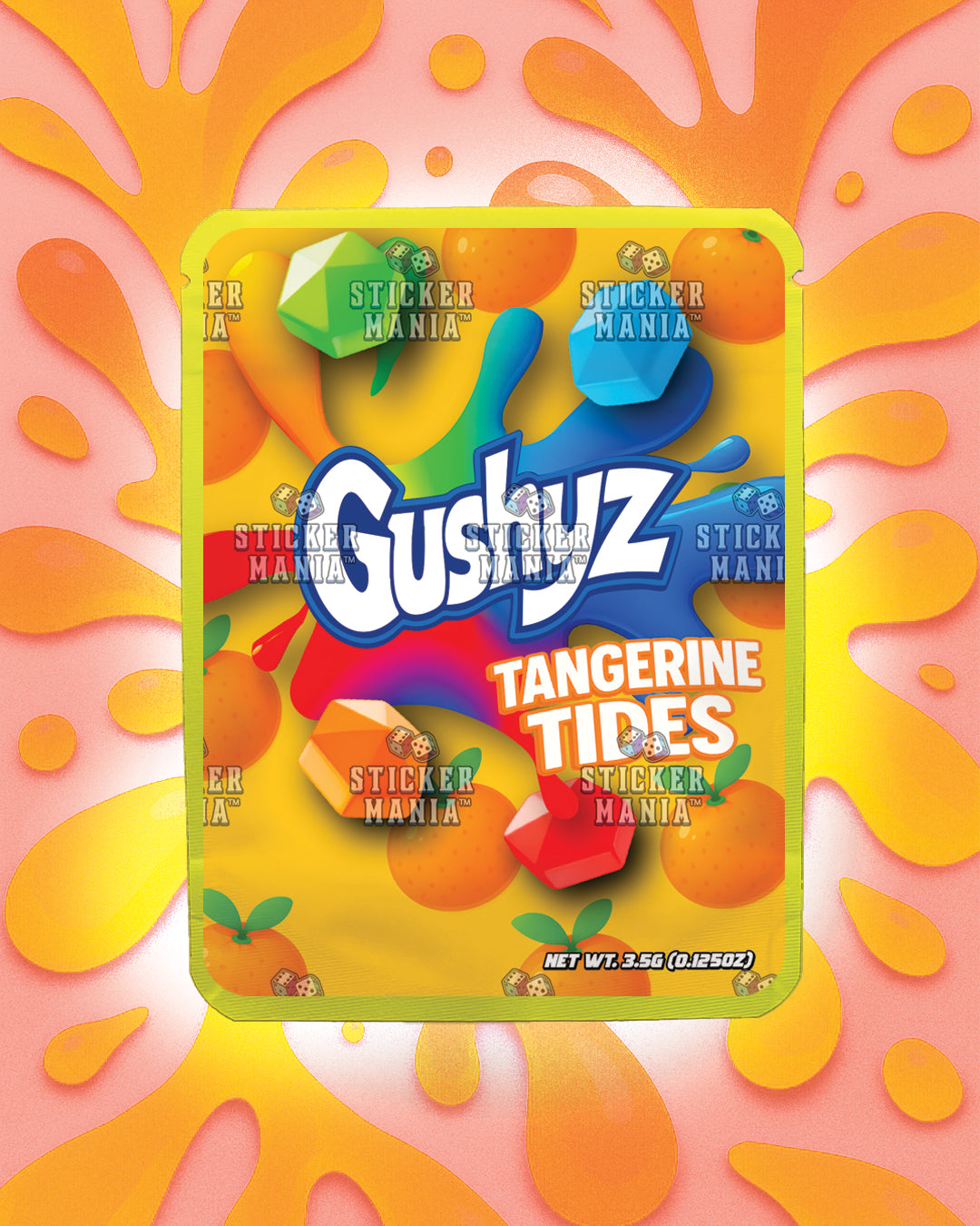 Gushyz Tangerine Tides | Pre-Made Sticker Bag | 3.5g