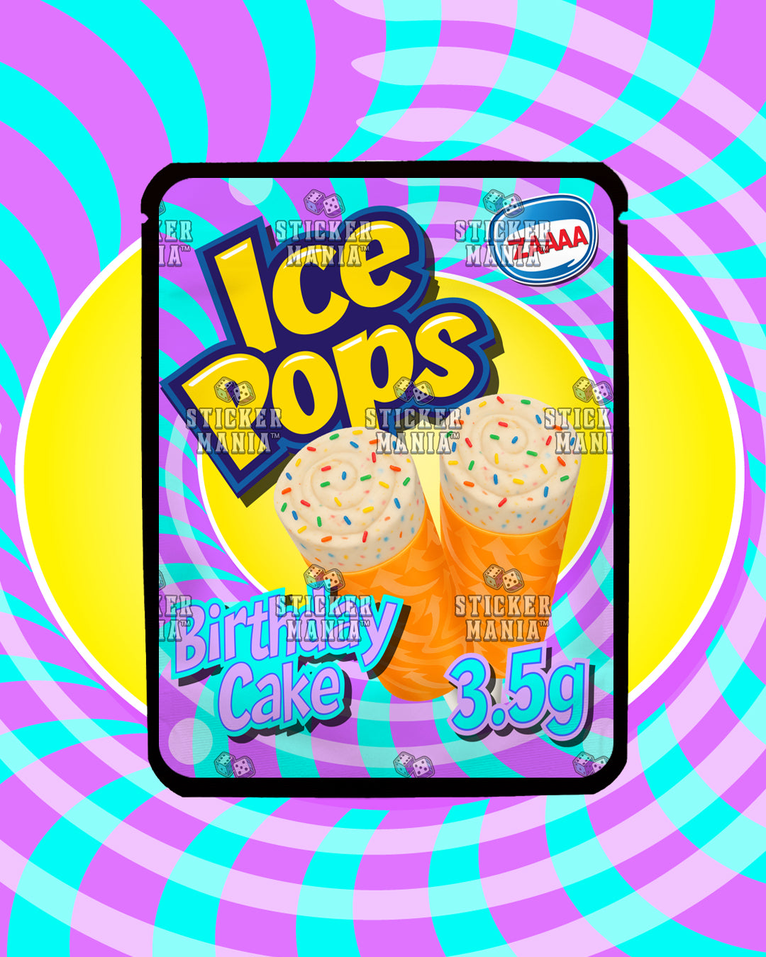 Ice Pops Birthday Cake | Pre-Made Sticker Bag | 3.5g
