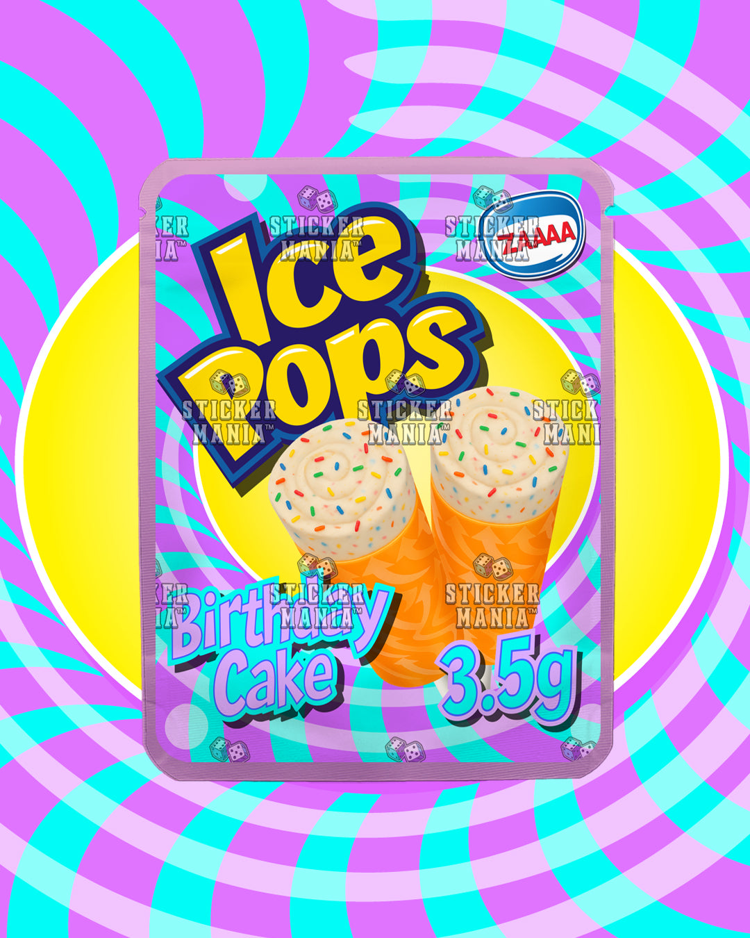 Ice Pops Birthday Cake | Pre-Made Sticker Bag | 3.5g