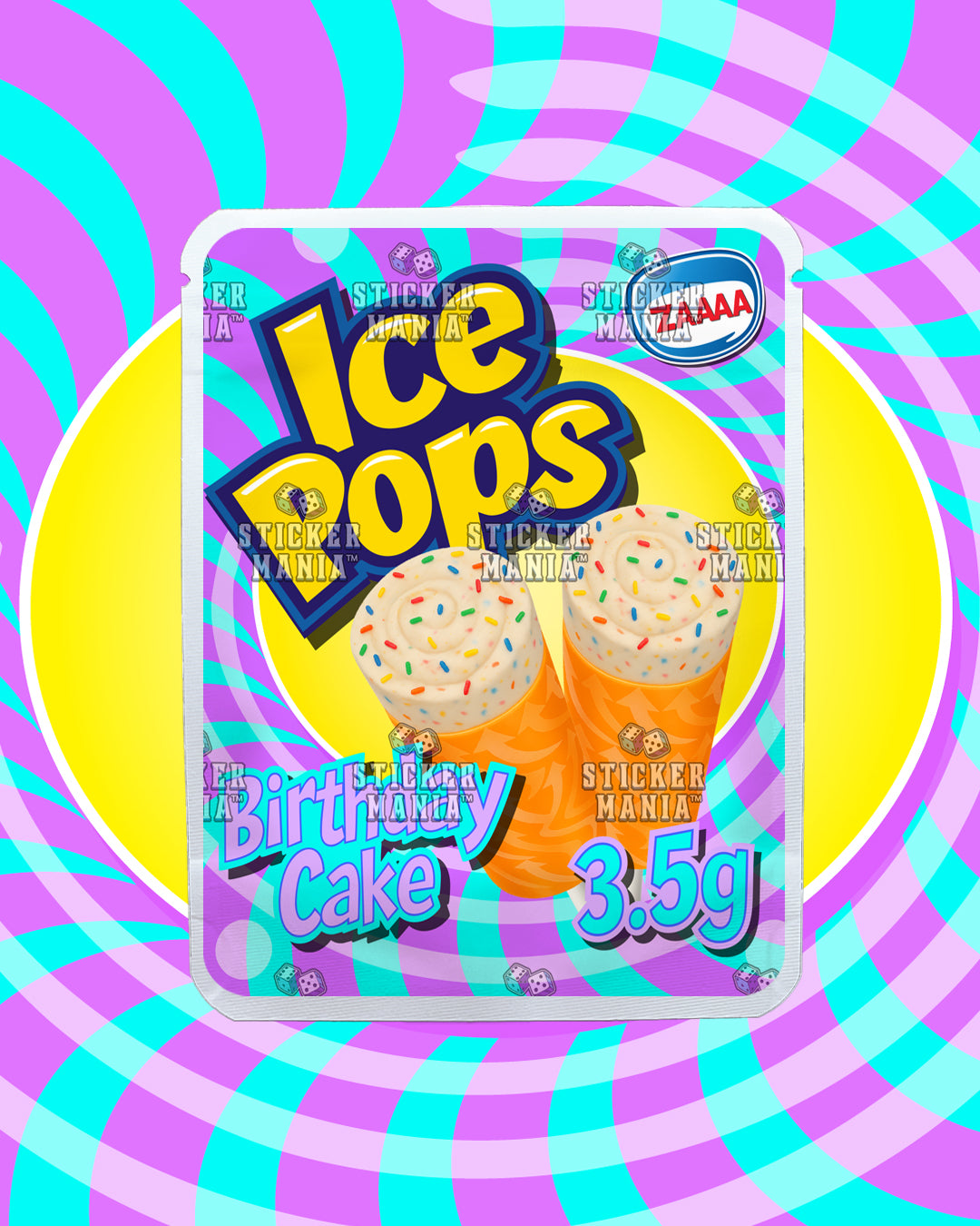 Ice Pops Birthday Cake | Pre-Made Sticker Bag | 3.5g