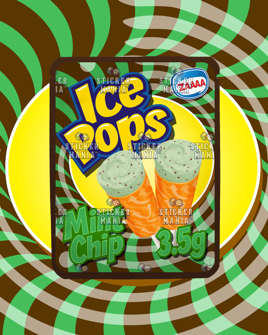 Ice Pops Mint Chip | Pre-Made Sticker Bag | 3.5g