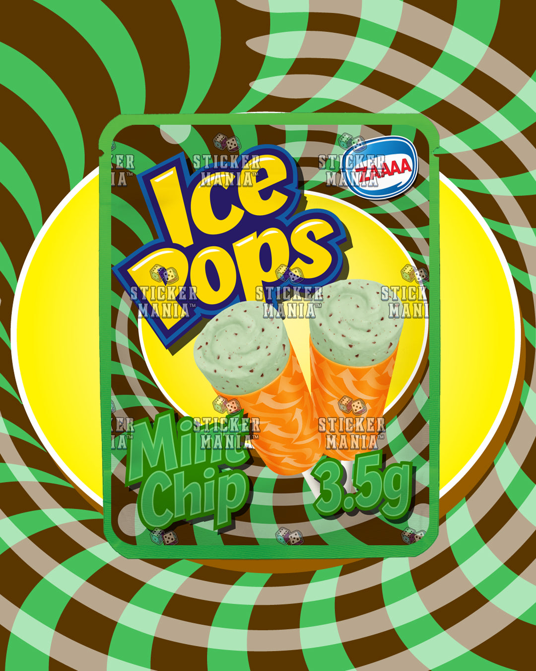 Ice Pops Mint Chip | Pre-Made Sticker Bag | 3.5g