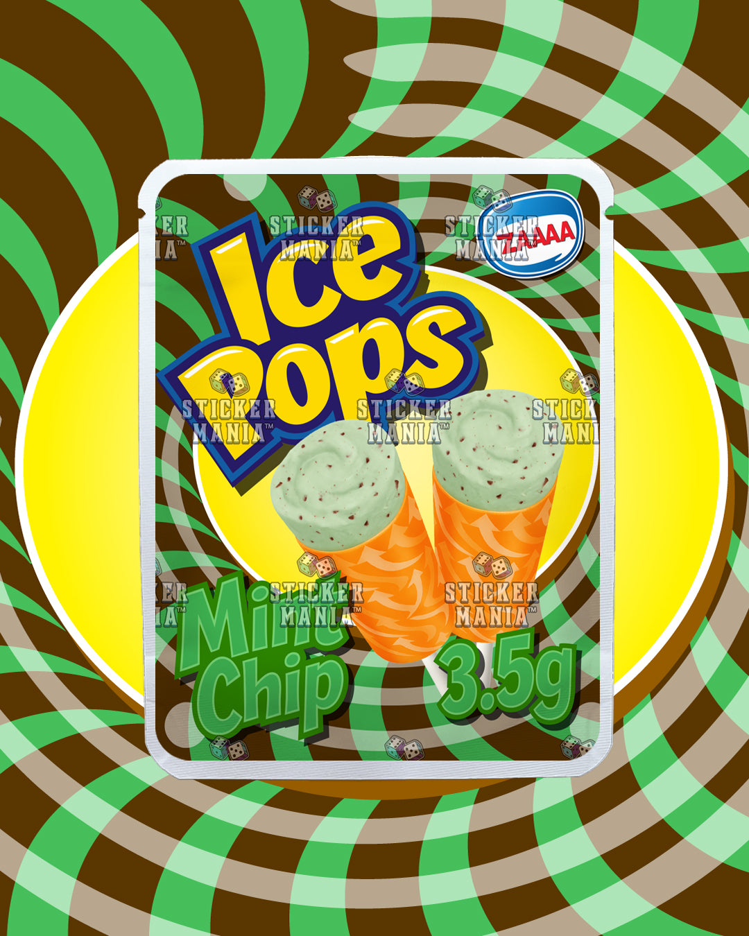 Ice Pops Mint Chip | Pre-Made Sticker Bag | 3.5g