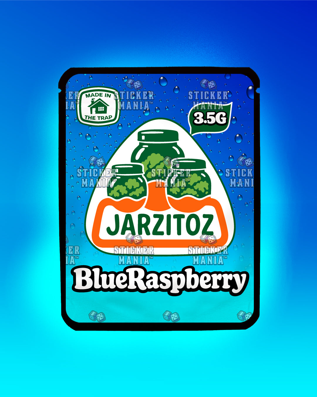 Jarzitoz Blue Raspberry | Pre-Made Sticker Bag | 3.5g