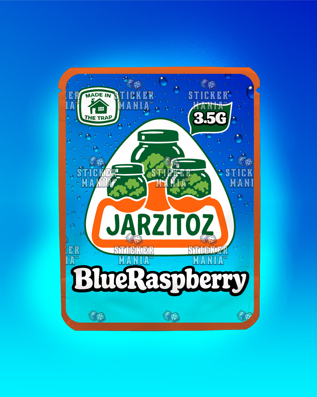 Jarzitoz Blue Raspberry | Pre-Made Sticker Bag | 3.5g